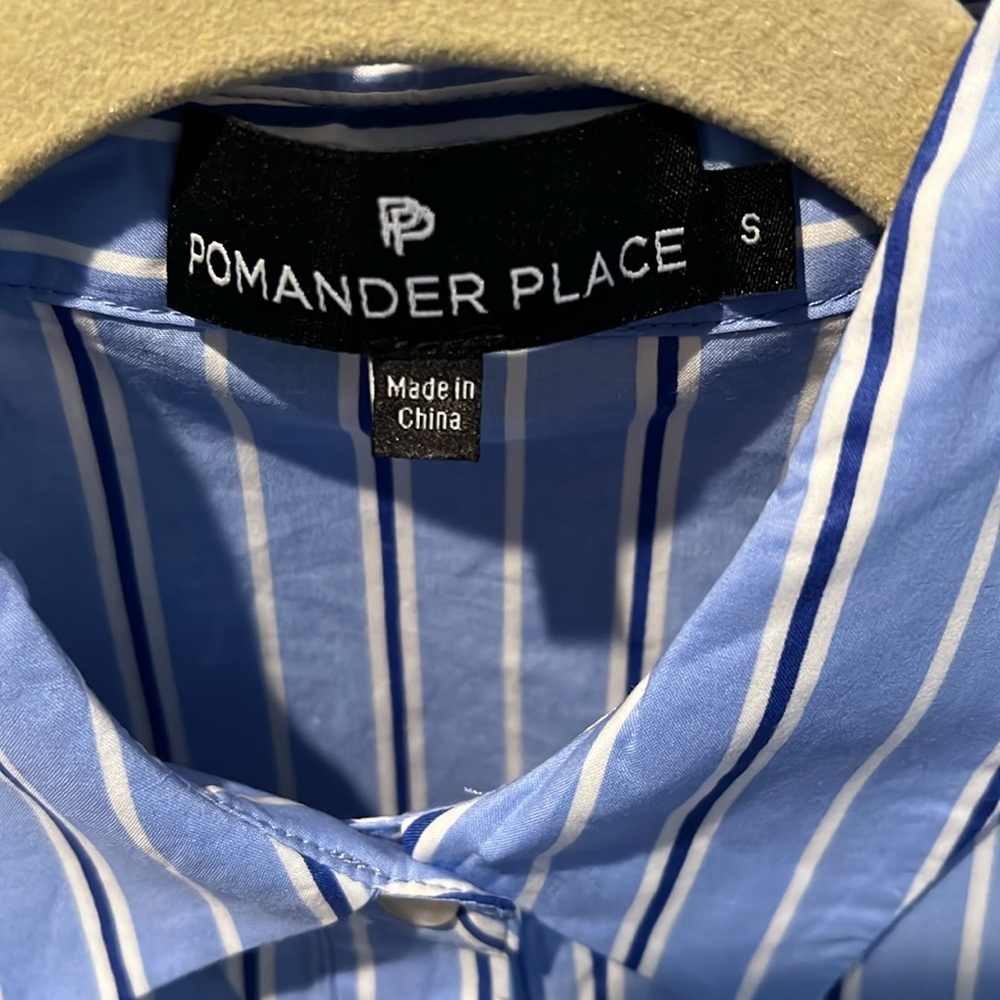 Tuckernuck Blue and White Striped Tiered Shirt Dress - Picture 2 of 4